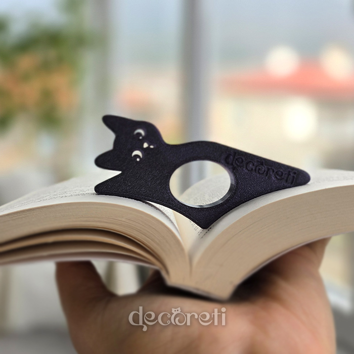 book page holder cat, държач за книжни страници, подарък читател, котка, коте, черно коте