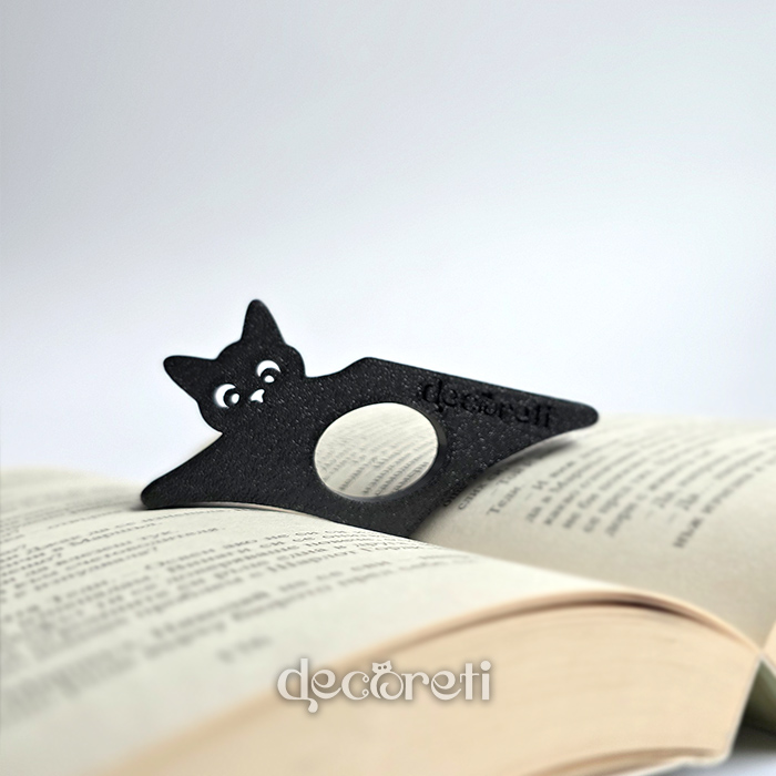 book page holder cat, държач за книжни страници, подарък читател, котка, коте, черно коте