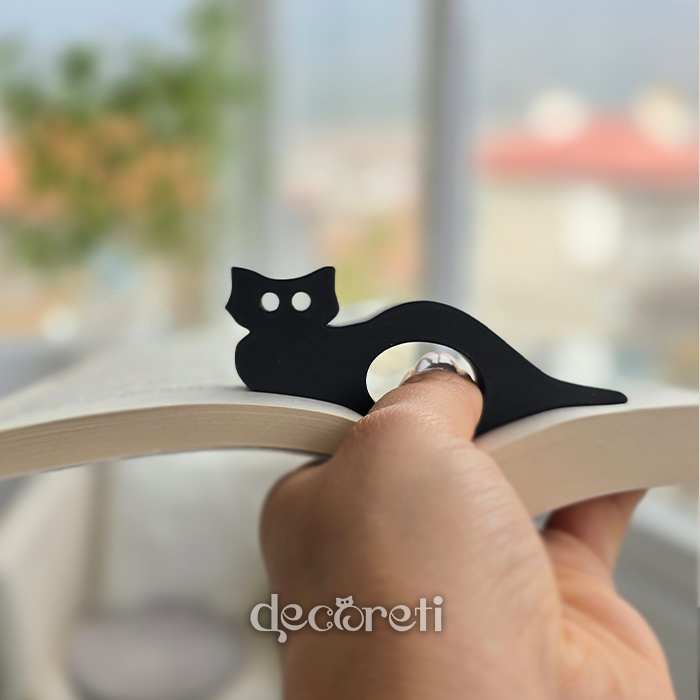 book page holder cat, държач за книжни страници, подарък читател, котка, коте, черно коте