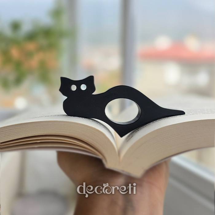 book page holder cat, държач за книжни страници, подарък читател, котка, коте, черно коте